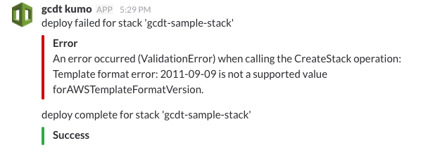 gcdt slack integration